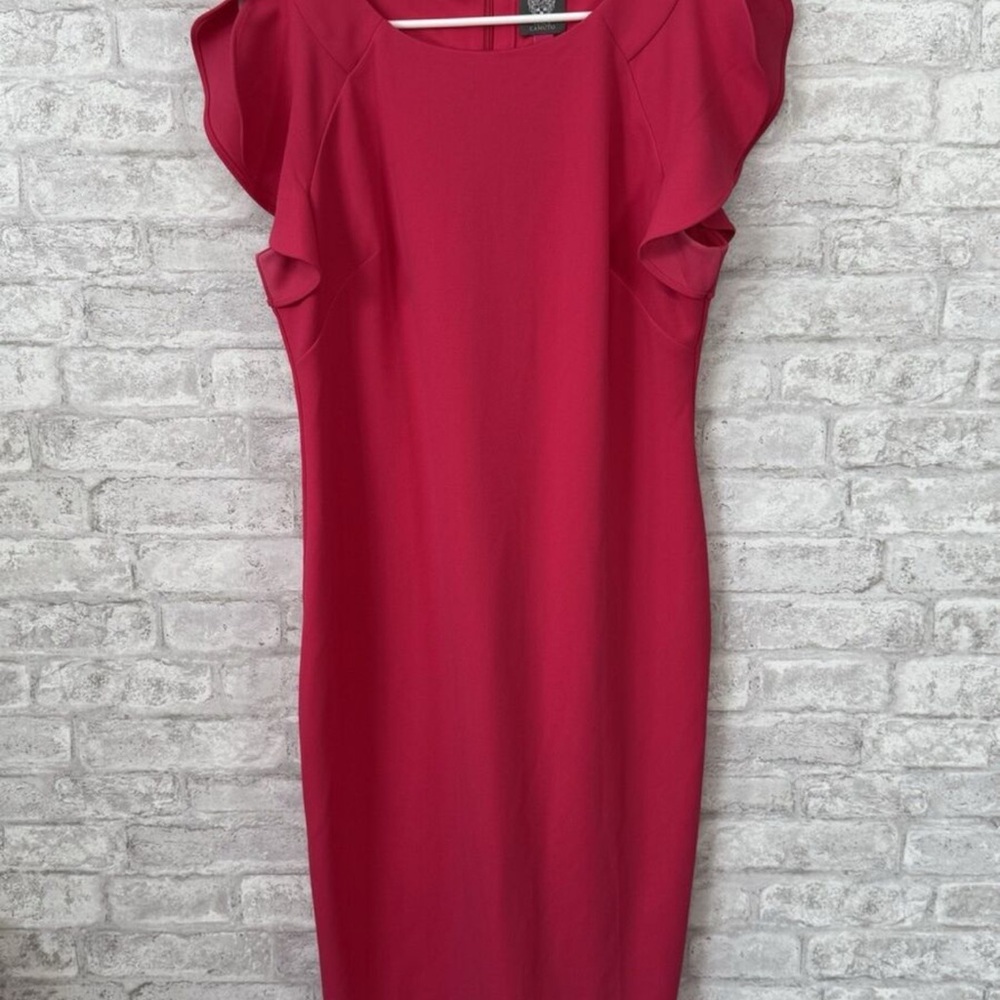 Chic Red Ruffle Sleeve Dress